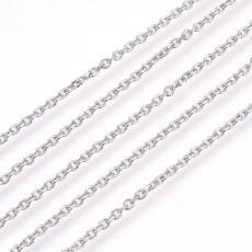 platinum színű rozsdamentes acél szemes lánc 1 m/2 mm