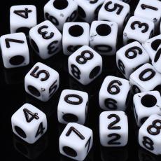 akril szám gyöngy fehér-fekete 2