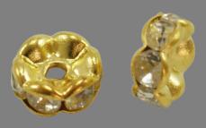 strasszos rondell arany 6 mm: áttetsző