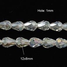 csepp alakú gyöngy 12 mm: kristály AB 10 db