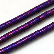 metál lila színű szintetikus hematit korong gyöngy 4 mm szál