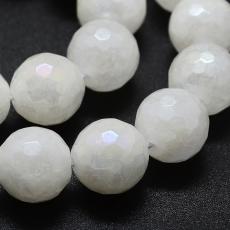 fazettált fehér jade utánzat 8 mm-aura kvarc