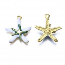 fehér-zöld tengeri csillag medál arany színű