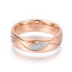 rozsdamentes acél gyűrű rose gold-platinum színű cirkonia köves 8-as méret
