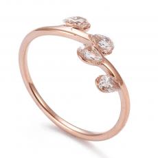 rozsdamentes acél rose gold színű cirkonia köves gyűrű 