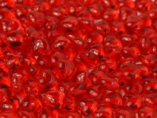 szív alakú gyöngy: áttetsző piros 20 db