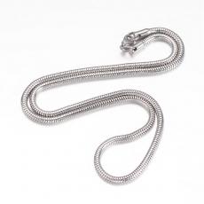 platinum színű rozsdamentes acél vastagabb kígyólánc 52 cm