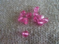 6 mm pink kúpos akril gyöngy 20 db