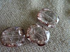 roppantott ovális akril gyöngy 1 db barna-kristály