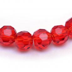 csiszolt gyöngy 6 mm áttetsző piros szál