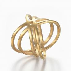 rozsdamentes acél arany színű X gyűrű 5-ös méret