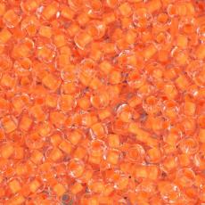 cseh kásagyöngy 11/0 lüszteres neon narancs festett közepű kristály 25 gr 01501B