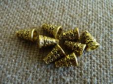 antik arany színű kúpos mintás gyöngykupak 10 db