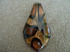 Muránói üvegmedál: arany-barna