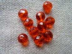 csiszolt gyöngy 10 mm: áttetsző narancs 5 db