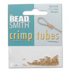 Beadsmith crimp tube: arany színű 100 db
