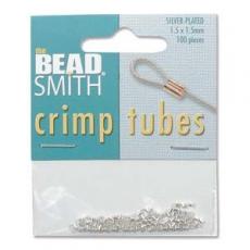 Beadsmith crimp tube: ezüst színű 100 db