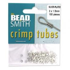 Beadsmith crimp tube: ezüst színű 100 db nagyobb