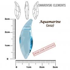 6904 Lily medál 30 mm aquamarine