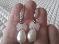 Swarovski kristály csepp fülbevaló fehér AB