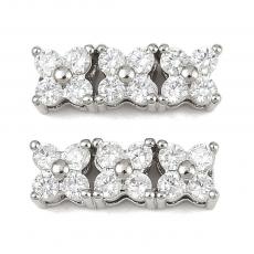 cirkonia köves három virág távtartó platinum színű