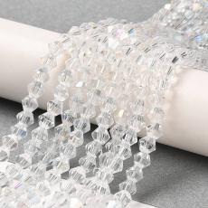 üveg bicone 3 mm kristály AB 20 db