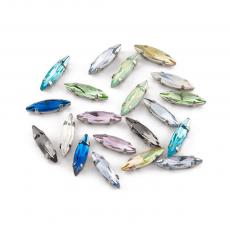 foglalatos üveg kaboson navette crystal 15 x 4 mm