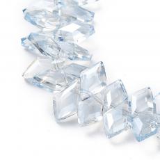 félig galvanizált rombusz üveg medál halványkék