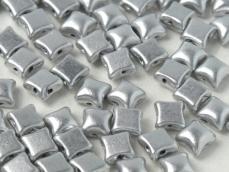 wibeduo kétlyukú gyöngy aluminium silver 10 db