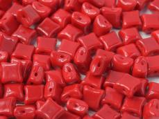 wibeduo kétlyukú gyöngy opaque red 10 db