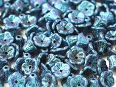 flower cup gyöngy polychrome indigo violet 10 db