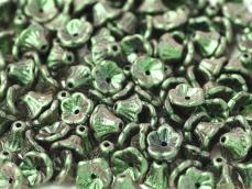 flower cup gyöngy polychrome olive-mauve 10 db