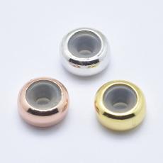 szilikon belsejű rondell köztes, stopper 1 db arany színű