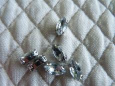 foglalatos akril kaboson navette crystal 10 x 5 mm