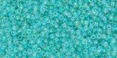 Toho 11/0 mint julep-lined crystal rainbow 10 g