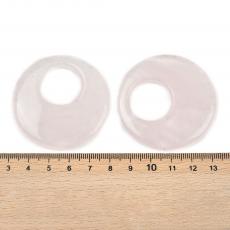 rózsakvarc lyukas kerek medál 49 mm