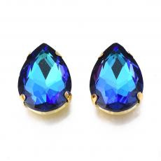 foglalatos üveg kaboson csepp crystal-bermuda blue 18 x 13 mm