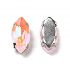 foglalatos üveg kaboson navette 15 x 7 mm: fluorescent light rose