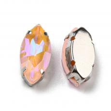 foglalatos üveg kaboson navette 12 x 6 mm: fluorescent light rose