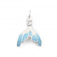 cirkonia köves kék-fehér sellőfarok medál