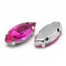 foglalatos üveg kaboson navette magenta 10 x 5 x 4 mm