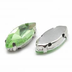 foglalatos üveg kaboson navette peridot 10 x 5 x 4 mm