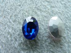 üveg kaboson: ovális sötétkék 14 x 10 mm