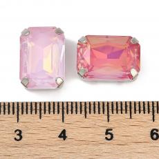 foglalatos üveg kaboson octagon 14 x 10 mm: light rose-light AB