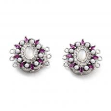 cirkonia fukszia köves 3 soros mágneses kapcsoló