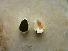 foglalatos üveg kaboson csepp 14 x 10 mm: fluorescent crystal