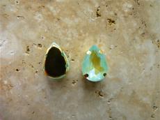 foglalatos üveg kaboson csepp 14 x 10 mm: fluorescent aquamarine