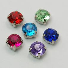 montee-kerek fűzhető foglalatos akril chaton türkizkék 6 mm