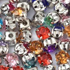 montee-kerek fűzhető foglalatos akril chaton világos rózsaszín 6 mm