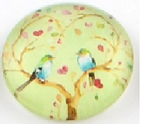 üveg lencse madár mintás 25 mm: 2